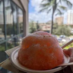 Regular shave ice with ice cream, 6.75!