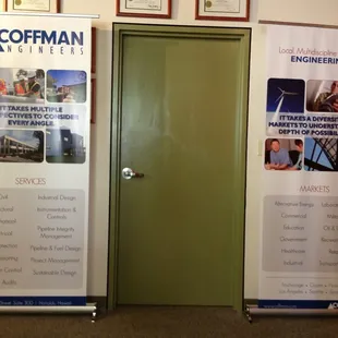 Vertical banners with stand. Pretty nice...