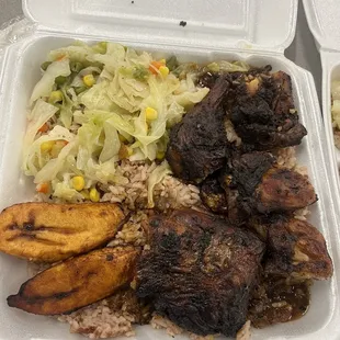 Dinner portion of Jerk Chicken