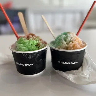 two bowls of ice cream