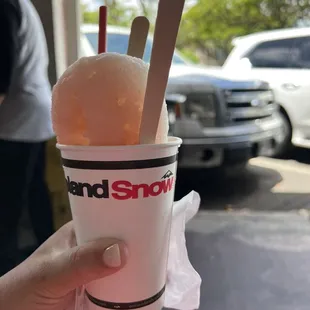 Shave Ice  Pineapple and Guava with vanilla ice cream!