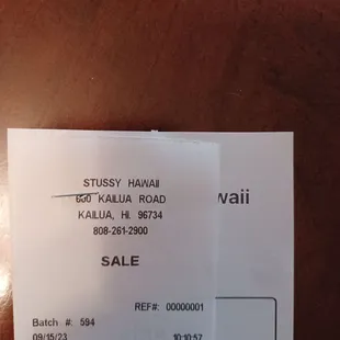 Receipt of Purchase 9/15/23