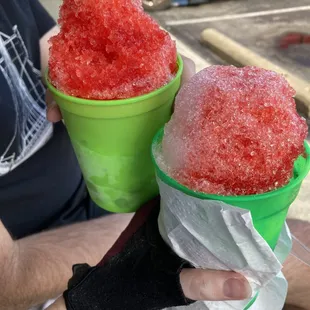 stuffed snow cones in color change cups!