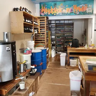 Factory located in the back of the store