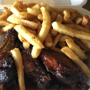 Wings and fries