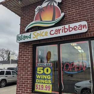 the front of the restaurant