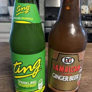 two bottles of ginger beer