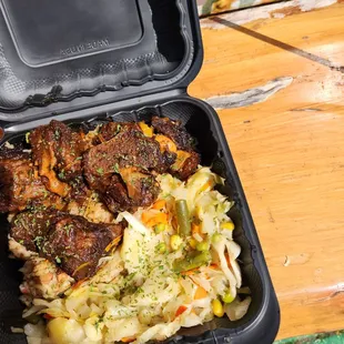  meal in a black container