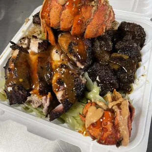  meal in a styrofoam container