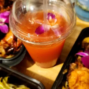 Hibiscus tea I think lovely my husband's drink