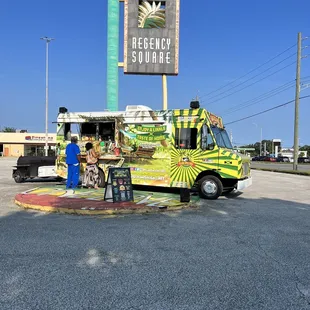 food truck parked in a parking lot