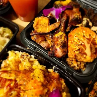 chicken wings and fried chicken