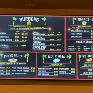 menu and prices