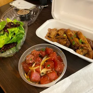 Teri chicken with salad instead of rice