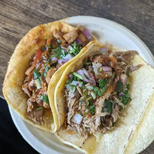 two tacos on a plate