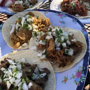Chicharrones, asada, and carnita