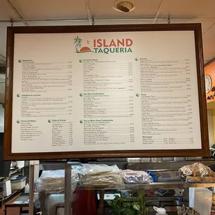 Menu as of February 2022