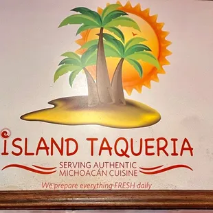 a sign for the restaurant