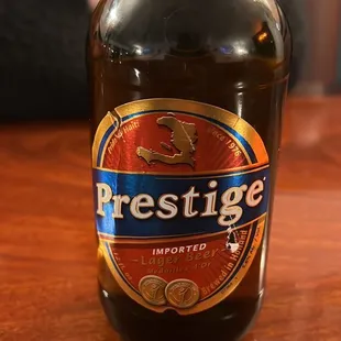 Haitian beer. Lager. Nice when very cold!