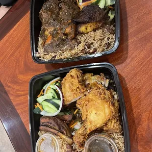 Jamrock (oxtail) and Sunday Dinner (Fried Chicken)