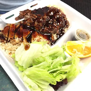 Beef and chicken plate