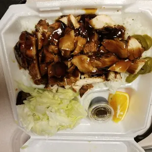 Chicken is usually sliced in strips and now I get chunked up chicken that was dry as rubber terrible