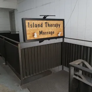 Look up the stairs, first thing you'll see.