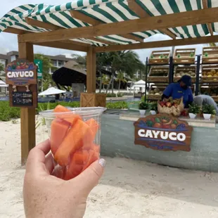 Fruit stand on the beach