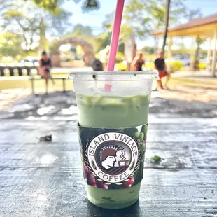 Iced Matcha latte sweeter with agave