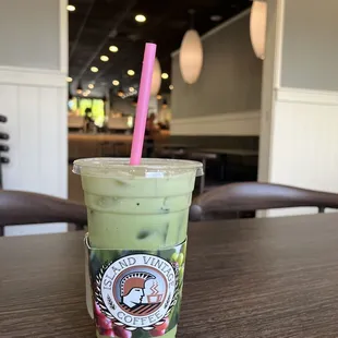 Iced matcha latte