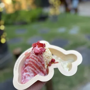 Keiko strawberry, lilikoi, mango and condensed milk