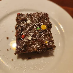 Cute little but yummy brownie.