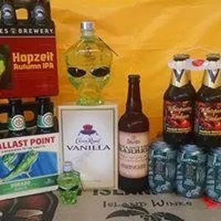 a variety of craft beers