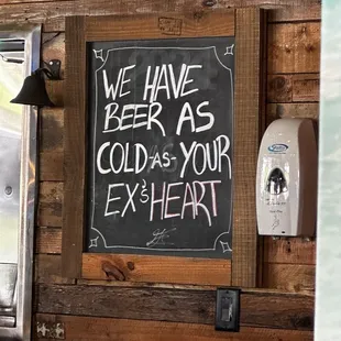 Funny sign inside