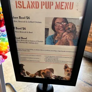 Dog menu