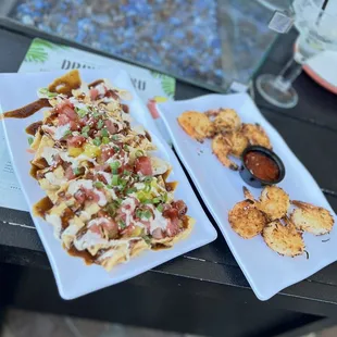 Crispy Coconut Shrimp and Ahi Poke Nachos