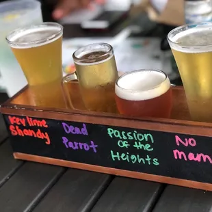 a flight of beers
