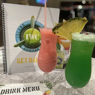 Strawberry daiquiri and Island 420