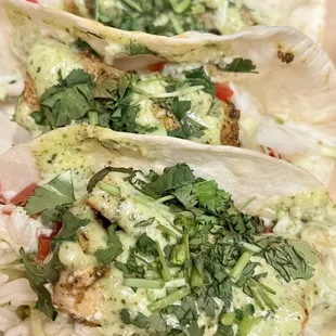 A different take for me this evening... Fresh and delicious Baja Fish Tacos Trio. Plentiful! Highly recommend!