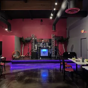 a stage set up for a concert