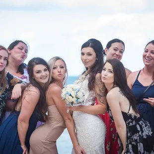 Bride and Bridesmaids photo at Waimanalo Bay