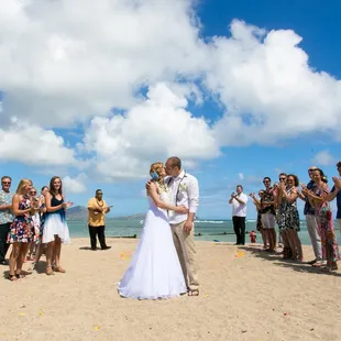 After Robert pronounced us husband and wife.