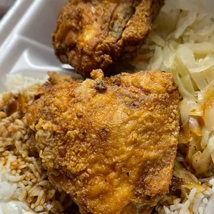 fried chicken and rice