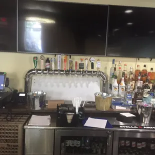 Beers on tap  Heineken Guinness blonde Red stripe Blue moon Michelob ultra Shock top Devils back bone  Vienna lager