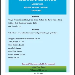 The menu looks like the monopoly  Kentucky Avenue deed