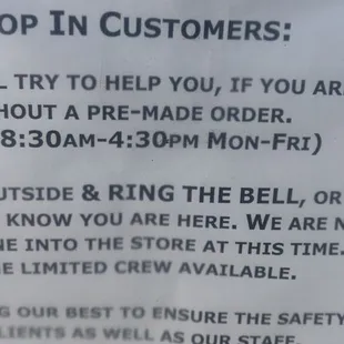 For assistance please call and speak to one of our few staff members.  Drop ins are not recommended, as there may be long wait times.