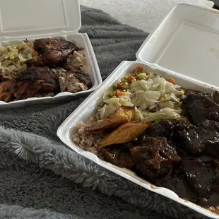 Jerk Chicken &amp; Oxtails  10/10 recommend big portions and great price