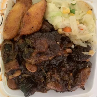 Oxtails Rice and Beans Savory Plantain