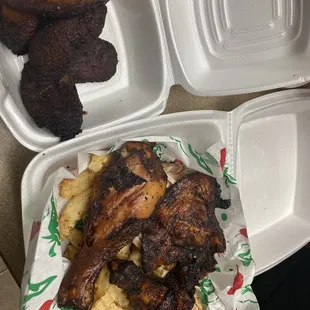 Jerk Chicken with a side of Plantains