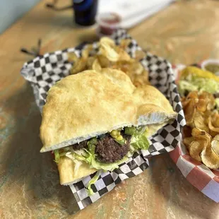 Frybread Burger 1/2 pound